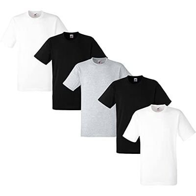 Fruit of the Loom Zwaargewicht heren-T-shirt, 5 stuks XXL Fruit of the Loom Zwaargewicht heren-T-shirt, 5 stuks XXL