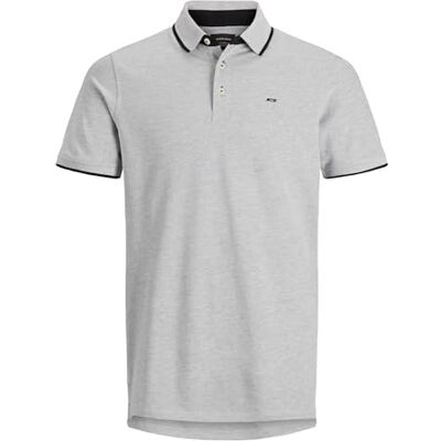 Jack & Jones Jjepaulos Ss Noos Poloshirt voor heren, Lichtgrijs M Jack & Jones Jjepaulos Ss Noos Poloshirt voor heren, Lichtgrijs M
