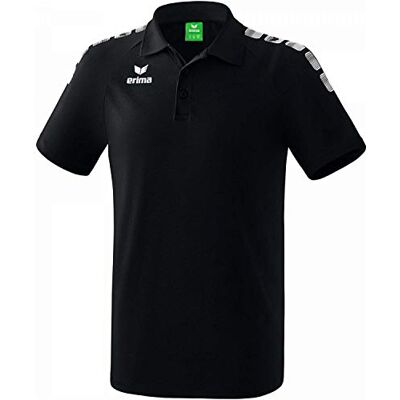 Erima Essential 5-c poloshirt, uniseks, 1 stuk, Zwart/Wit Erima Essential 5-c poloshirt, uniseks, 1 stuk, Zwart/Wit