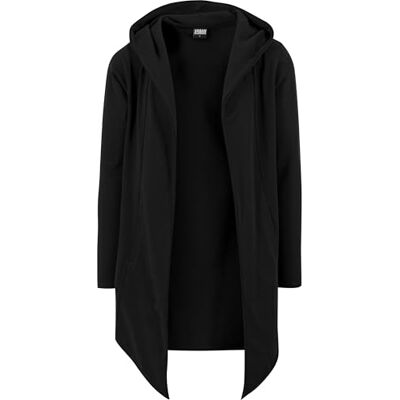 Urban Classics Lang vest met capuchon, katoenen vest met lange mouwen, heren, zwart (black), L L Urban Classics Lang vest met capuchon, katoenen vest met lange mouwen, heren, zwart (black), L L