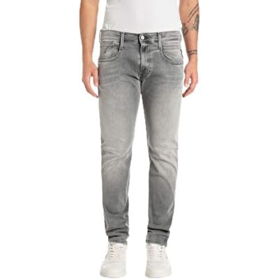 Replay Anbass Hyperflex Dust Jeans voor heren, Medium Grijs 096-1 32W / 34L Replay Anbass Hyperflex Dust Jeans voor heren, Medium Grijs 096-1 32W / 34L