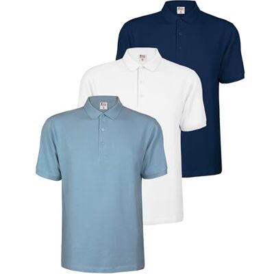 ALPIDEX Poloshirt voor heren, korte mouwen, 3 stuks, katoen, rechte pasvorm, piqué, S-5XL 200 g/m², Piqué, OEKO-TEX, Respirant, Lavable Machine, Casual, Sport, Travail, Confort, Basique, Quotidien, 100% Coton 5XL ALPIDEX Poloshirt voor heren, korte mouwen, 3 stuks, katoen, rechte pasvorm, piqué, S-5XL 200 g/m², Piqué, OEKO-TEX, Respirant, Lavable Machine, Casual, Sport, Travail, Confort, Basique, Quotidien, 100% Coton 5XL