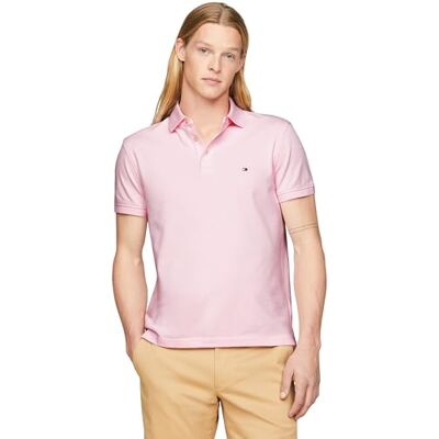 Tommy Hilfiger 1985 Mw0mw17771 Poloshirt voor heren, slimfit, Lichtroze, S S Tommy Hilfiger 1985 Mw0mw17771 Poloshirt voor heren, slimfit, Lichtroze, S S