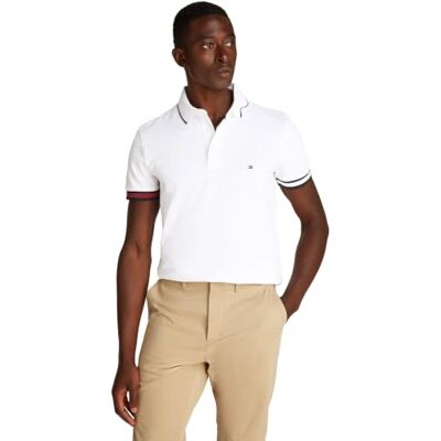 Tommy Hilfiger Flag Cuff Slim Fit Polo Mw0mw38458 Poloshirt S/S Heren (1 stuk) XXL Tommy Hilfiger Flag Cuff Slim Fit Polo Mw0mw38458 Poloshirt S/S Heren (1 stuk) XXL