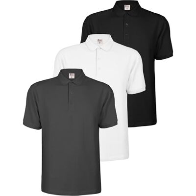 ALPIDEX Set van 3 poloshirts voor heren, 100% katoen, korte mouwen, T-shirt, klassiek, casual, effen, S, M, L, XL, XXL, 3XL, 4XL, 5XL, STORM, S S ALPIDEX Set van 3 poloshirts voor heren, 100% katoen, korte mouwen, T-shirt, klassiek, casual, effen, S, M, L, XL, XXL, 3XL, 4XL, 5XL, STORM, S S