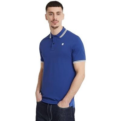 G-STAR RAW G-STAR Dunda Slim Stripe poloshirt voor heren (1 stuk), Blauw (Radar Blue D17127-5864-1474), XS XS G-STAR RAW G-STAR Dunda Slim Stripe poloshirt voor heren (1 stuk), Blauw (Radar Blue D17127-5864-1474), XS XS