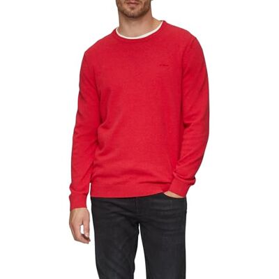 s.Oliver Gebreide trui met geborduurd logo, rood 33w0, M M s.Oliver Gebreide trui met geborduurd logo, rood 33w0, M M