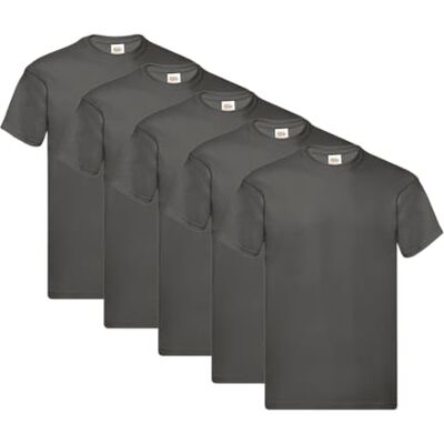 Fruit of the Loom Original T-shirt voor heren (set van 5 stuks) XXL Fruit of the Loom Original T-shirt voor heren (set van 5 stuks) XXL