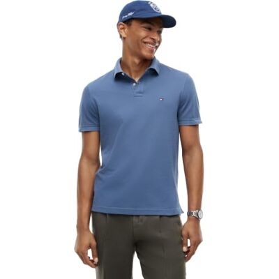 Tommy Hilfiger Poloshirt voor heren, korte mouwen, 1985, regular fit, blauw (Aegean Sea), XS XS Tommy Hilfiger Poloshirt voor heren, korte mouwen, 1985, regular fit, blauw (Aegean Sea), XS XS