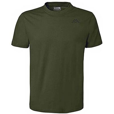 Kappa Cafers Slim Tee Heren Comfortabel en Stijlvol Technisch T-shirt, Groen Olijf/Groen Afrika, L Kappa Cafers Slim Tee Heren Comfortabel en Stijlvol Technisch T-shirt, Groen Olijf/Groen Afrika, L