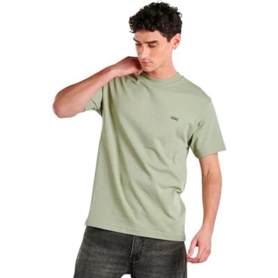 Vans Heren T-shirt met logo op de linkerborst, zwart, Zoete salie, S S Vans Heren T-shirt met logo op de linkerborst, zwart, Zoete salie, S S