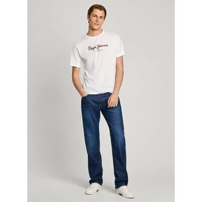 Pepe Jeans Eggo N heren T-Shirt (1-Pack), 800 Wit, XXL Pepe Jeans Eggo N heren T-Shirt (1-Pack), 800 Wit, XXL