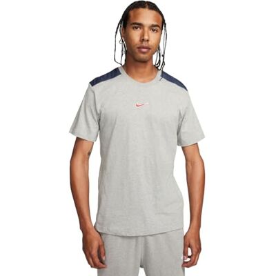 Nike Heren Shirt M Nsw Sp Graphic Tee, Dk Grey Heather/Thunder Blue, FQ8821-063, L Nike Heren Shirt M Nsw Sp Graphic Tee, Dk Grey Heather/Thunder Blue, FQ8821-063, L