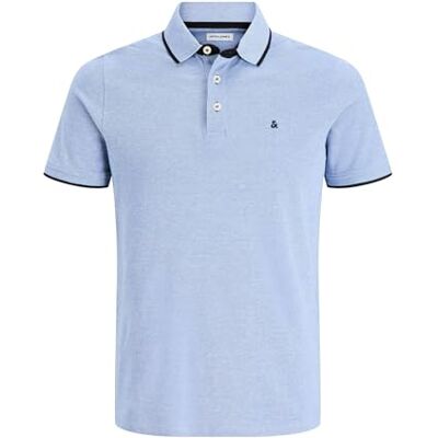 Jack & Jones Jjepaulos SS Noos Polo voor heren, Lichtblauw M Jack & Jones Jjepaulos SS Noos Polo voor heren, Lichtblauw M