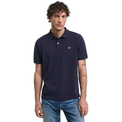 Gant Reg Emb Archive Shield Poloshirt voor heren, Nachtblauw., XL XL Gant Reg Emb Archive Shield Poloshirt voor heren, Nachtblauw., XL XL