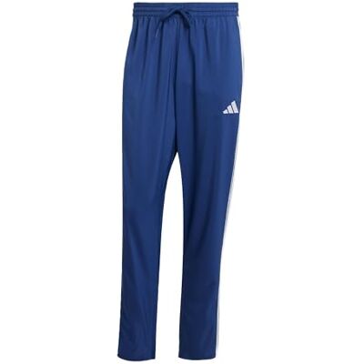Adidas Heren Essential Three Stripes Stanford Open Hem Pants, Donkerblauw/Wit, L Adidas Heren Essential Three Stripes Stanford Open Hem Pants, Donkerblauw/Wit, L