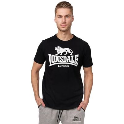 Lonsdale London shirt met bandjes voor heren met logo, zwart. 5XL Lonsdale London shirt met bandjes voor heren met logo, zwart. 5XL