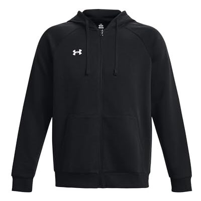 Under Armour Homme Sweat À Capuche Zippé Avec Logo Rival, Black/White, XXL Under Armour Homme Sweat À Capuche Zippé Avec Logo Rival, Black/White, XXL