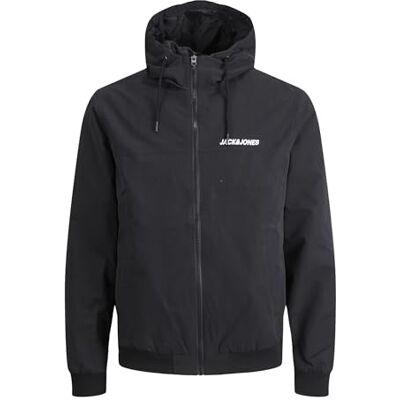 Jack & Jones Jjerush Blocking Hood Bomber Noos Herenjas, zwart. L Jack & Jones Jjerush Blocking Hood Bomber Noos Herenjas, zwart. L