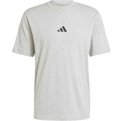 Adidas Homme ESSENTIALS SMALL LOGO SINGLE JERSEY TEE, medium grey heather/black, XXL Adidas Homme ESSENTIALS SMALL LOGO SINGLE JERSEY TEE, medium grey heather/black, XXL