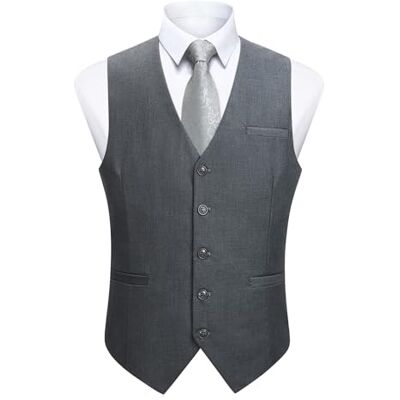 Enlision Herenvest, kostuum, casual, formeel, katoen, vesten, mouwloos, voor business, bruiloft, XS-4XL, Grijs-1, L L Enlision Herenvest, kostuum, casual, formeel, katoen, vesten, mouwloos, voor business, bruiloft, XS-4XL, Grijs-1, L L