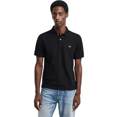 Gant Reg Emb Archive Shield poloshirt voor heren, zwart., S S Gant Reg Emb Archive Shield poloshirt voor heren, zwart., S S