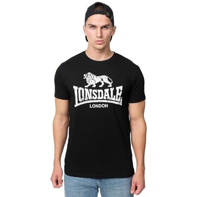Lonsdale Silverhill T-shirt voor heren, regular fit, Zwart/Wit Lonsdale Silverhill T-shirt voor heren, regular fit, Zwart/Wit