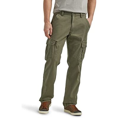 Wrangler Relaxed fit stretch cargobroek vrijetijdsbroek heren, Olijfgroen 32W / 29L Wrangler Relaxed fit stretch cargobroek vrijetijdsbroek heren, Olijfgroen 32W / 29L