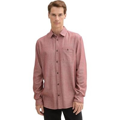 TOM TAILOR 1042662 Herenhemd, 36010 Burgundy Herringbone Chambray XXL TOM TAILOR 1042662 Herenhemd, 36010 Burgundy Herringbone Chambray XXL