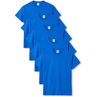 Fruit of the Loom Original T T-shirt voor heren (5 stuks), Blauw (Royal Blue 51), S S Fruit of the Loom Original T T-shirt voor heren (5 stuks), Blauw (Royal Blue 51), S S