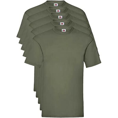 Fruit of the Loom Valueweight T-shirt voor heren, pakket met 5 stuks M Fruit of the Loom Valueweight T-shirt voor heren, pakket met 5 stuks M