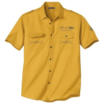 ATLAS FOR MEN Herenoverhemd met korte mouwen, in grote maten van M tot 5XL, Geel. L ATLAS FOR MEN Herenoverhemd met korte mouwen, in grote maten van M tot 5XL, Geel. L