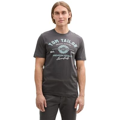 TOM TAILOR heren T-shirt met logo print gemaakt van katoen XXL TOM TAILOR heren T-shirt met logo print gemaakt van katoen XXL
