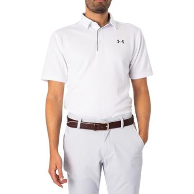 Under Armour Heren Tech Golf Poloshirt, wit (wit/grafiet/grafiet (100)), XXL Under Armour Heren Tech Golf Poloshirt, wit (wit/grafiet/grafiet (100)), XXL
