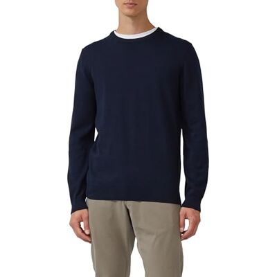 s.Oliver Gebreide trui met geborduurd logo, 5978 blauw, S S s.Oliver Gebreide trui met geborduurd logo, 5978 blauw, S S