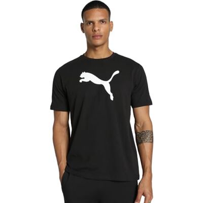 Puma Teamrise Zwart Wit Logo Katoenen T-shirt voor heren, M, Zwart- Wit, M, Zwart- Wit Puma Teamrise Zwart Wit Logo Katoenen T-shirt voor heren, M, Zwart- Wit, M, Zwart- Wit