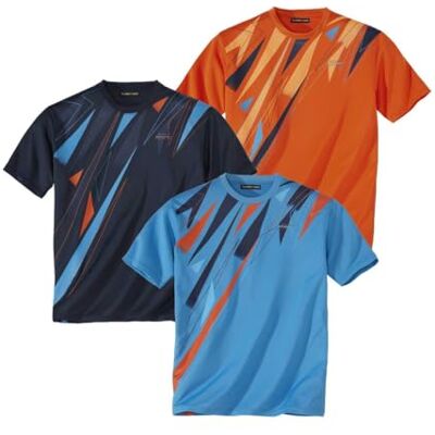 ATLAS FOR MEN 3 stuks heren t-shirts, ronde hals, korte mouwen, grafische print, T-shirt van katoen, wit, antraciet en oranje. Verkrijgbaar in de maten M tot 5XL 4XL ATLAS FOR MEN 3 stuks heren t-shirts, ronde hals, korte mouwen, grafische print, T-shirt van katoen, wit, antraciet en oranje. Verkrijgbaar in de maten M tot 5XL 4XL
