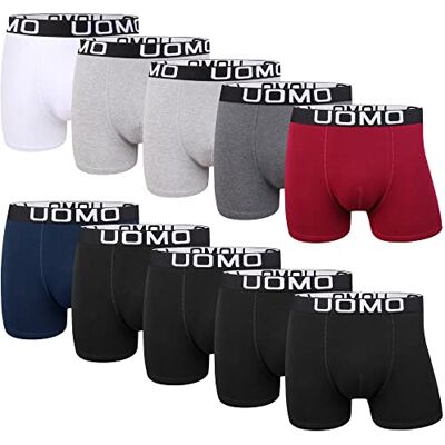 L&K 10 stuks retroshorts voor heren, katoen, zwart, meerkleurig, onderbroek 116 3XL L&K 10 stuks retroshorts voor heren, katoen, zwart, meerkleurig, onderbroek 116 3XL