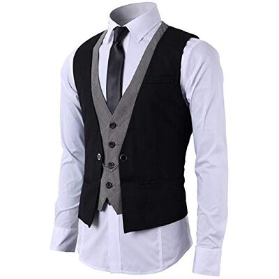 STTLZMC Mode Vest Heren Pak Mouwloos Jas Zakelijk Casual Bruiloft S STTLZMC Mode Vest Heren Pak Mouwloos Jas Zakelijk Casual Bruiloft S