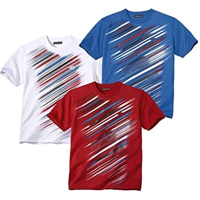 ATLAS FOR MEN 3 stuks heren t-shirts, ronde hals, korte mouwen, grafische print, T-shirt van katoen, wit, antraciet en oranje. Verkrijgbaar in de maten M tot 5XL 4XL ATLAS FOR MEN 3 stuks heren t-shirts, ronde hals, korte mouwen, grafische print, T-shirt van katoen, wit, antraciet en oranje. Verkrijgbaar in de maten M tot 5XL 4XL