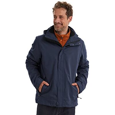 Killtec Xenios functionele jas voor heren met afneembare capuchon, donkerblauw Killtec Xenios functionele jas voor heren met afneembare capuchon, donkerblauw
