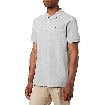 Gant Reg Contrast Pique Ss Rugger Rugger Korte Mouw Contrasterende Piqué Regular Man, grijs. 3XL Gant Reg Contrast Pique Ss Rugger Rugger Korte Mouw Contrasterende Piqué Regular Man, grijs. 3XL