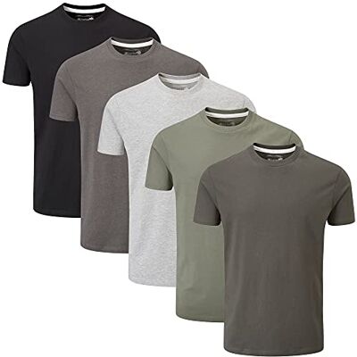 Wilson Set van 5 effen T-shirts met ronde hals, Grijze Essentials M Wilson Set van 5 effen T-shirts met ronde hals, Grijze Essentials M