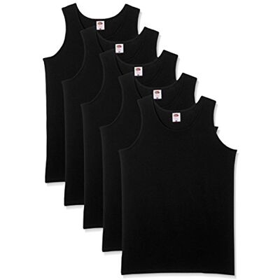 Fruit of the Loom 5-pack Athletic Mens heren Ondershirt (5-Pack), Zwart, XL XL Fruit of the Loom 5-pack Athletic Mens heren Ondershirt (5-Pack), Zwart, XL XL