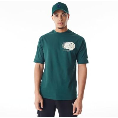 New Era Honkbal T-shirt, oversized, Los Angeles Dodgers, donkergroen, gebroken wit, uniseks T-shirt New Era Honkbal T-shirt, oversized, Los Angeles Dodgers, donkergroen, gebroken wit, uniseks T-shirt