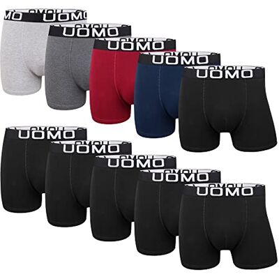 L&K 10 stuks retroshorts voor heren, katoen, zwart, meerkleurig, onderbroek 116 XXL L&K 10 stuks retroshorts voor heren, katoen, zwart, meerkleurig, onderbroek 116 XXL
