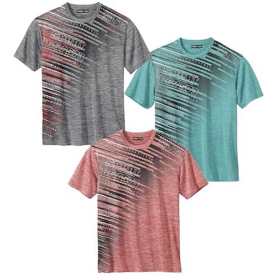 ATLAS FOR MEN 3 stuks heren t-shirts, ronde hals, korte mouwen, grafische print, T-shirt van katoen, wit, antraciet en oranje. Verkrijgbaar in de maten M tot 5XL L ATLAS FOR MEN 3 stuks heren t-shirts, ronde hals, korte mouwen, grafische print, T-shirt van katoen, wit, antraciet en oranje. Verkrijgbaar in de maten M tot 5XL L
