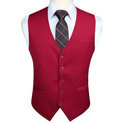 Enlision Herenvest, kostuum, casual, formeel, katoen, vesten, mouwloos, voor business, bruiloft, XS-4XL, Bourgondië, XL XL Enlision Herenvest, kostuum, casual, formeel, katoen, vesten, mouwloos, voor business, bruiloft, XS-4XL, Bourgondië, XL XL