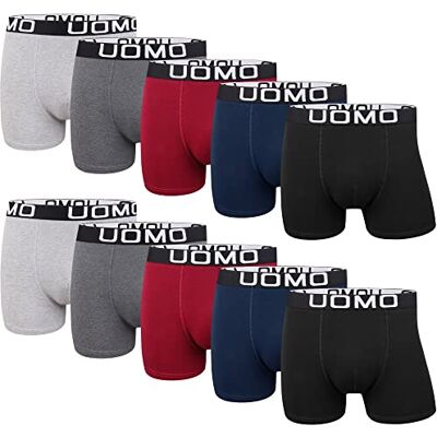 L&K 10 stuks retroshorts voor heren, katoen, zwart, meerkleurig, onderbroek 116 5XL L&K 10 stuks retroshorts voor heren, katoen, zwart, meerkleurig, onderbroek 116 5XL