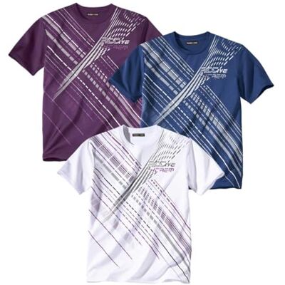 ATLAS FOR MEN 3 stuks heren t-shirts, ronde hals, korte mouwen, grafische print, T-shirt van katoen, wit, antraciet en oranje. Verkrijgbaar in de maten M tot 5XL XL ATLAS FOR MEN 3 stuks heren t-shirts, ronde hals, korte mouwen, grafische print, T-shirt van katoen, wit, antraciet en oranje. Verkrijgbaar in de maten M tot 5XL XL